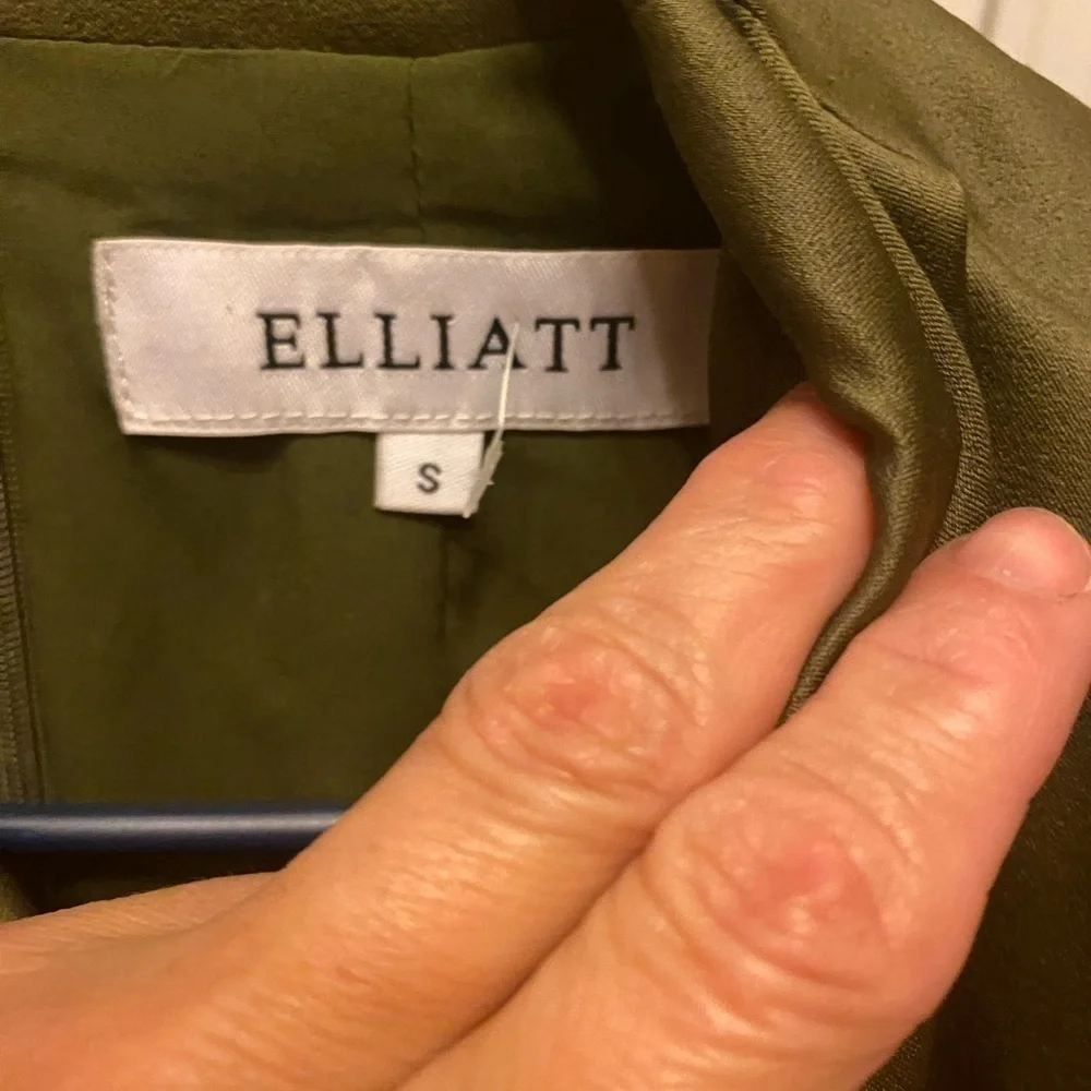 NWOT ELLIAT ARMY GREEN ASYMMETRICAL DRESS SIZE S - Picture 3 of 11